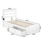 Lit plateforme Warren avec pied de lit et 2 tiroirs de rangement