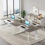 Bureau d'ordinateur en L de 63 pouces, bureaux de direction avec classeur réversible et tiroirs de rangement pour le bureau à domicile
