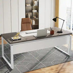 Bureau d'ordinateur en L de 63 pouces, bureaux de direction avec classeur réversible et tiroirs de rangement pour le bureau à domicile