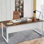 Bureau d'ordinateur en L de 63 pouces, bureaux de direction avec classeur réversible et tiroirs de rangement pour le bureau à domicile