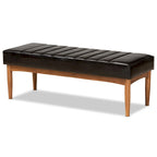 Ensemble de salle à manger 5 pièces en noyer et tissu rembourré, style Mid-Century