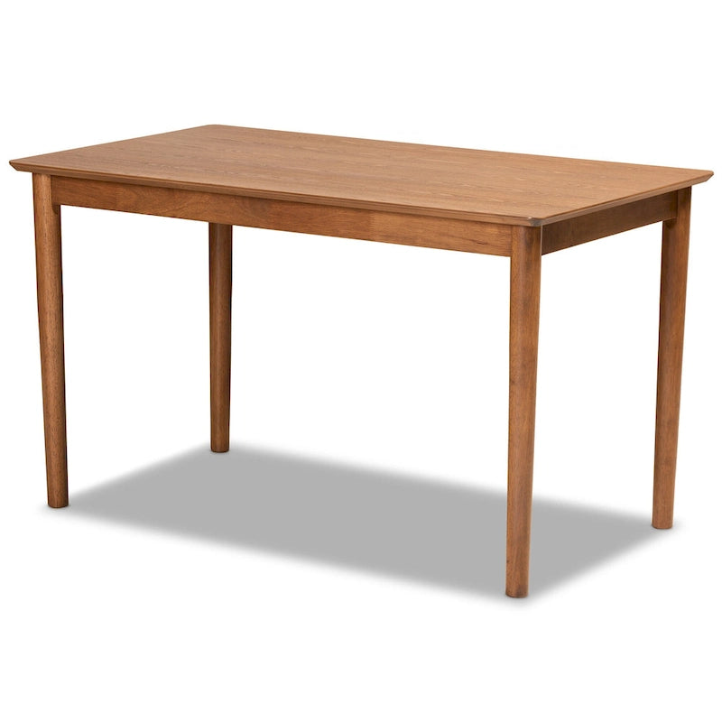 Ensemble de salle à manger 5 pièces en noyer et tissu rembourré, style Mid-Century