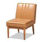 Ensemble de salle à manger 5 pièces en noyer et tissu rembourré, style Mid-Century