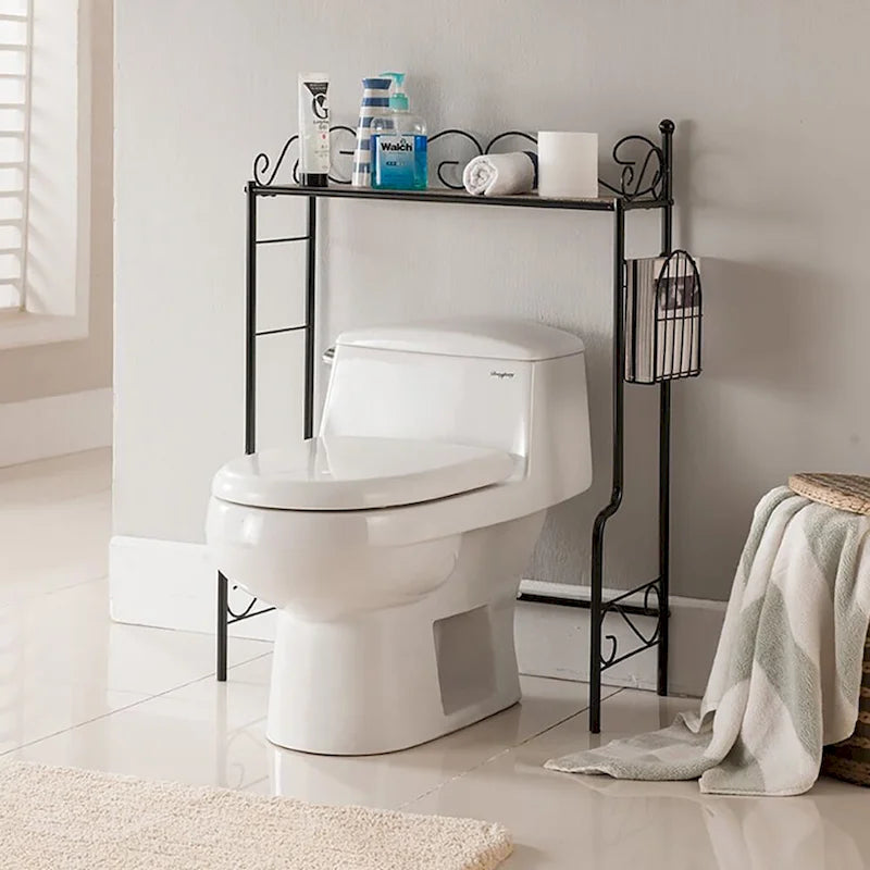Étagère de rangement au-dessus des toilettes