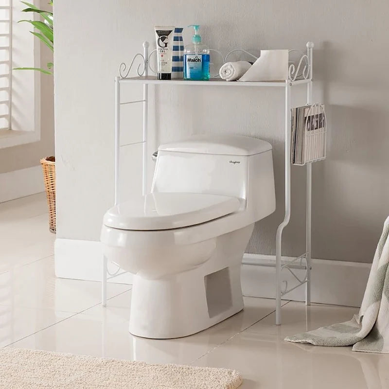 Étagère de rangement au-dessus des toilettes