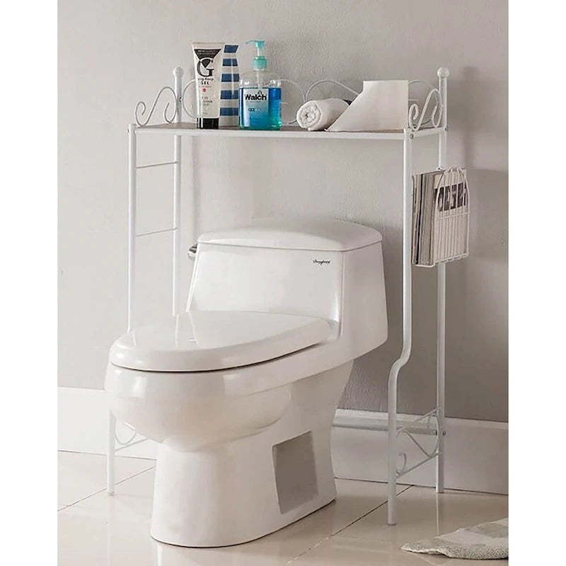 Étagère de rangement au-dessus des toilettes