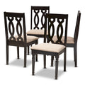 Ensemble de 4 chaises de salle à manger en tissu, modernes et contemporaines
