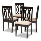 Ensemble de 4 chaises de salle à manger en tissu, modernes et contemporaines