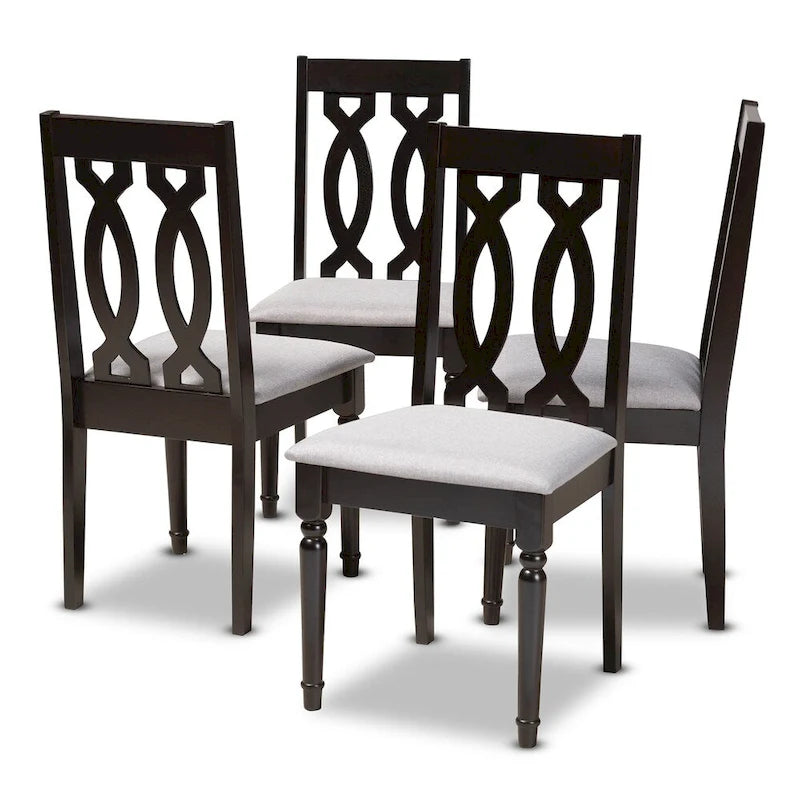 Ensemble de 4 chaises de salle à manger en tissu, modernes et contemporaines