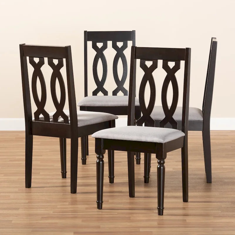 Ensemble de 4 chaises de salle à manger en tissu, modernes et contemporaines