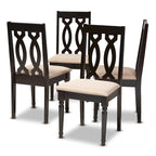 Ensemble de 4 chaises de salle à manger en tissu, modernes et contemporaines