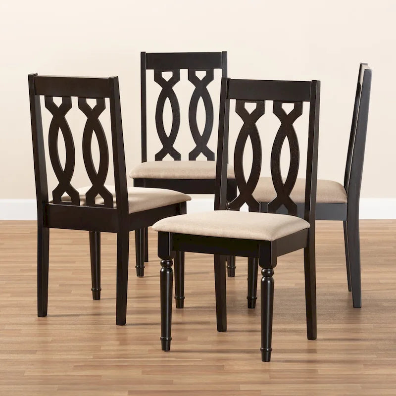 Ensemble de 4 chaises de salle à manger en tissu, modernes et contemporaines