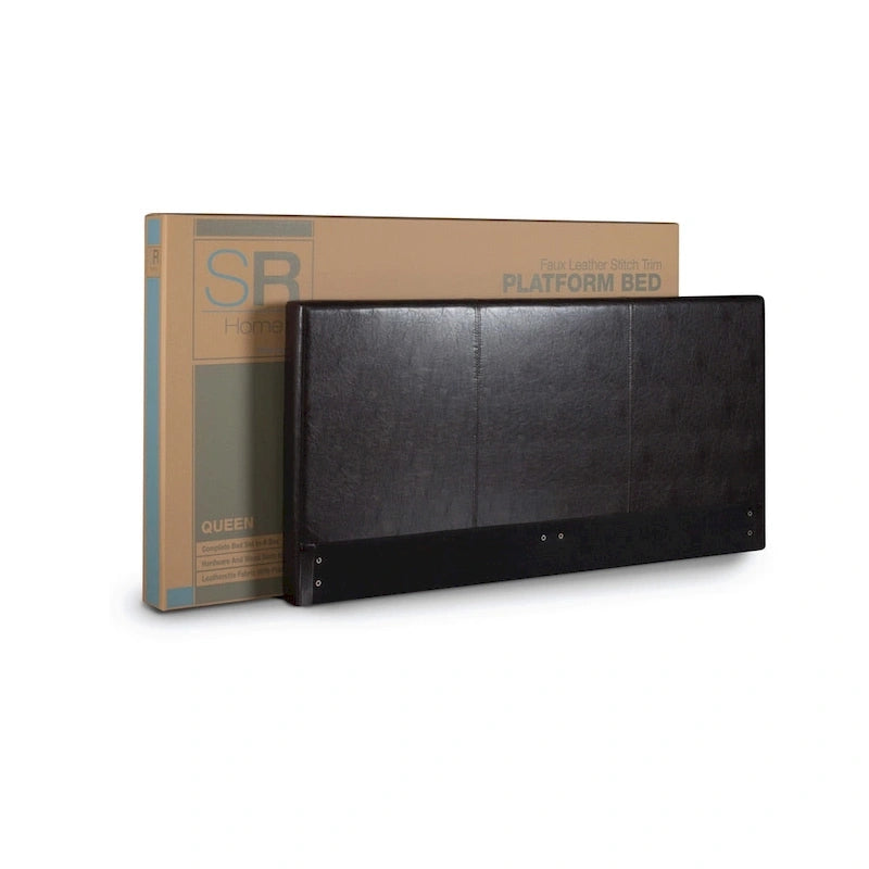 Lit plateforme King-size rembourré en similicuir Priage