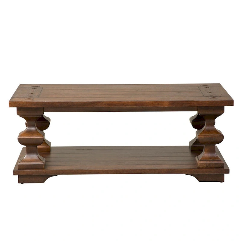 Table basse Sedona Kona Brown avec plateau épais en chêne latté