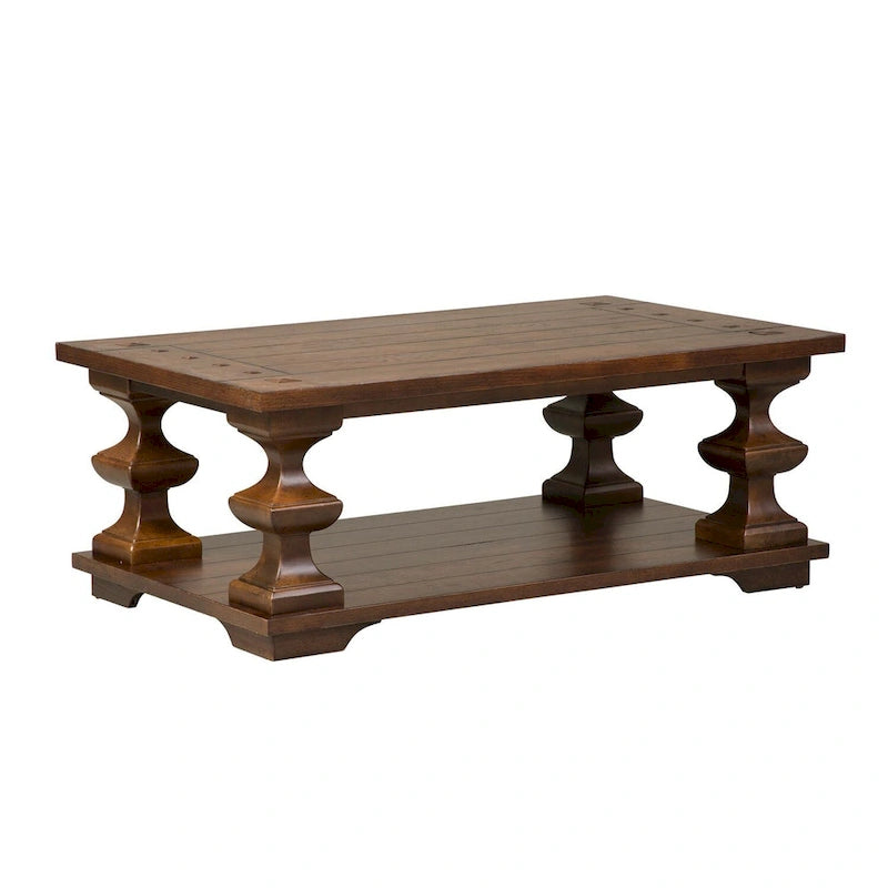 Table basse Sedona Kona Brown avec plateau épais en chêne latté