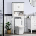 kleankin Meuble de rangement WC double porte, étagère WC pour salle de bain