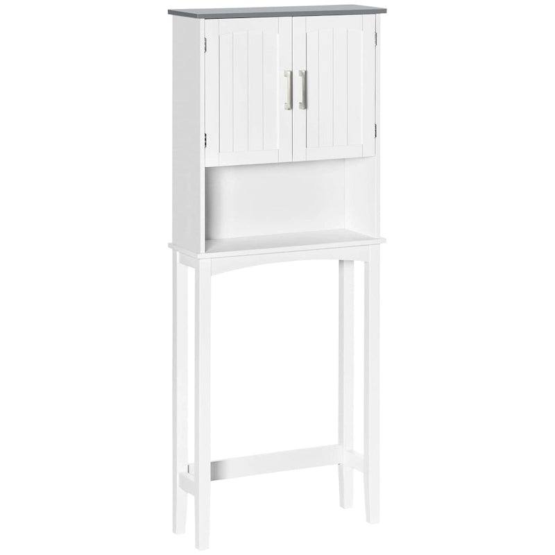 kleankin Meuble de rangement WC double porte, étagère WC pour salle de bain