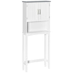 kleankin Meuble de rangement WC double porte, étagère WC pour salle de bain