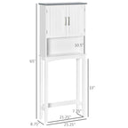 kleankin Meuble de rangement WC double porte, étagère WC pour salle de bain