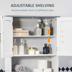 kleankin Meuble de rangement WC double porte, étagère WC pour salle de bain