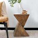 Table d'appoint d'intérieur en béton léger - Bois naturel