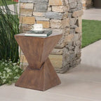 Table d'appoint d'intérieur en béton léger - Bois naturel