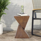 Table d'appoint d'intérieur en béton léger - Bois naturel