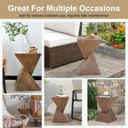 Table d'appoint d'intérieur en béton léger - Bois naturel