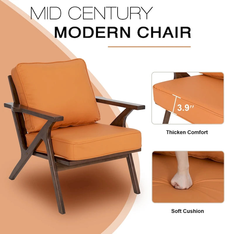 Fauteuil d'appoint, chaises de salon, fauteuil moderne du milieu du siècle, fauteuil de lecture d'appoint