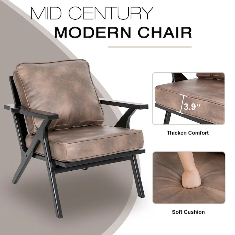 Fauteuil d'appoint, chaises de salon, fauteuil moderne du milieu du siècle, fauteuil de lecture d'appoint