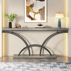Console en marbre synthétique blanc et structure dorée de 180 cm de long pour entrée ou salon