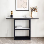 Console Moderne, Cadre Métallique avec patins réglables pour Entrée, Couloir, Salon et Bureau (Noir).