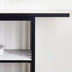 Console Moderne, Cadre Métallique avec patins réglables pour Entrée, Couloir, Salon et Bureau (Noir).