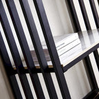 Console Moderne, Cadre Métallique avec patins réglables pour Entrée, Couloir, Salon et Bureau (Noir).