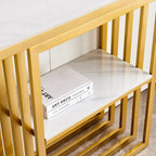 Console Moderne, Cadre Métallique avec patins réglables pour Entrée, Couloir, Salon et Bureau (Noir).