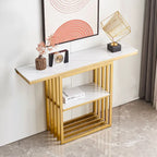 Console Moderne, Cadre Métallique avec patins réglables pour Entrée, Couloir, Salon et Bureau (Noir).