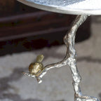 Table d'appoint ronde demi-lune Welling blanche et dorée 28