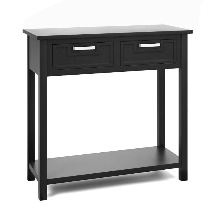Console étroite avec tiroirs et étagère de rangement ouverte - 80L x 35,5l x 81H