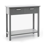 Console étroite avec tiroirs et étagère de rangement ouverte - 80L x 35,5l x 81H