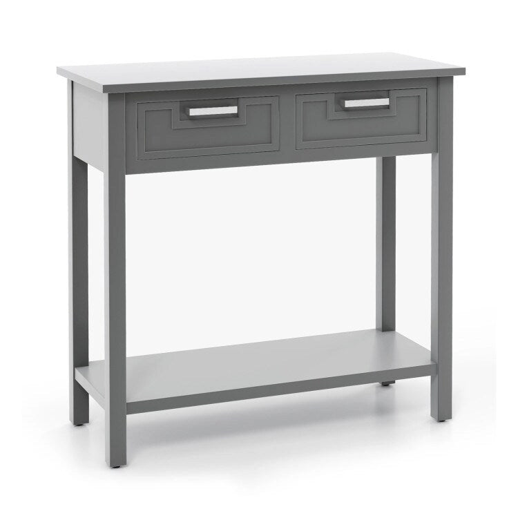 Console étroite avec tiroirs et étagère de rangement ouverte - 80L x 35,5l x 81H