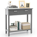 Console étroite avec tiroirs et étagère de rangement ouverte - 80L x 35,5l x 81H
