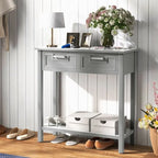 Console étroite avec tiroirs et étagère de rangement ouverte - 80L x 35,5l x 81H