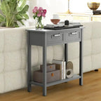 Console étroite avec tiroirs et étagère de rangement ouverte - 80L x 35,5l x 81H