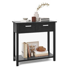 Console étroite avec tiroirs et étagère de rangement ouverte - 80L x 35,5l x 81H
