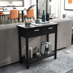 Console étroite avec tiroirs et étagère de rangement ouverte - 80L x 35,5l x 81H