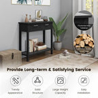 Console étroite avec tiroirs et étagère de rangement ouverte - 80L x 35,5l x 81H