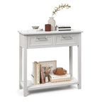 Console étroite avec tiroirs et étagère de rangement ouverte - 80L x 35,5l x 81H