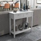 Console étroite avec tiroirs et étagère de rangement ouverte - 80L x 35,5l x 81H