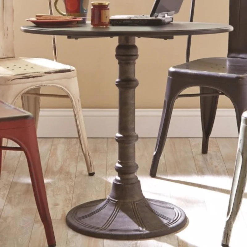 Table de bistrot ronde de salle à manger, de transition, en MDF et métal - 76,2 H x 76,2 L x 76,2 P cm