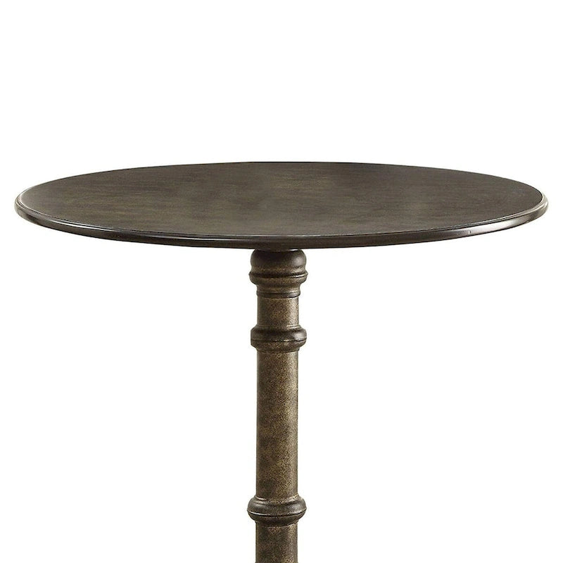 Table de bistrot ronde de salle à manger, de transition, en MDF et métal - 76,2 H x 76,2 L x 76,2 P cm